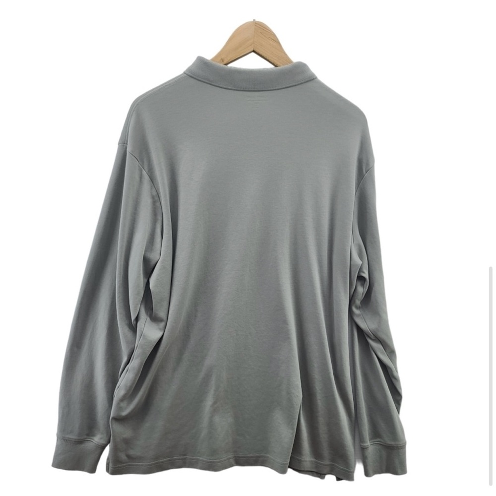 Gray Long Sleeve Polo Sweater - Picture 2 of 4